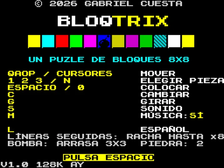 Official cover image for Bloqtrix - ZX Spectrum.