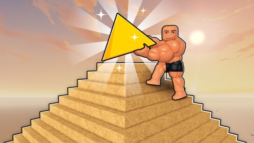 Build the Pyramid official artwork showing a muscular avatar beside a golden pyramid