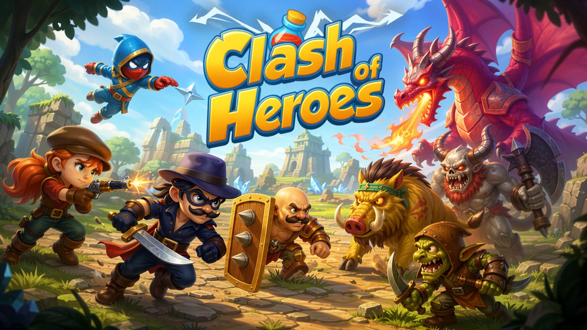 Official Clash of Heroes game cover.