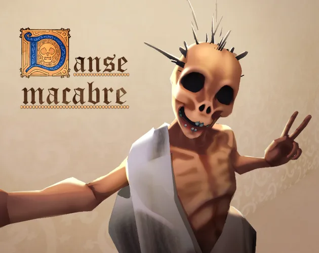 Official Danse Macabre cover art featuring dancing skeletons