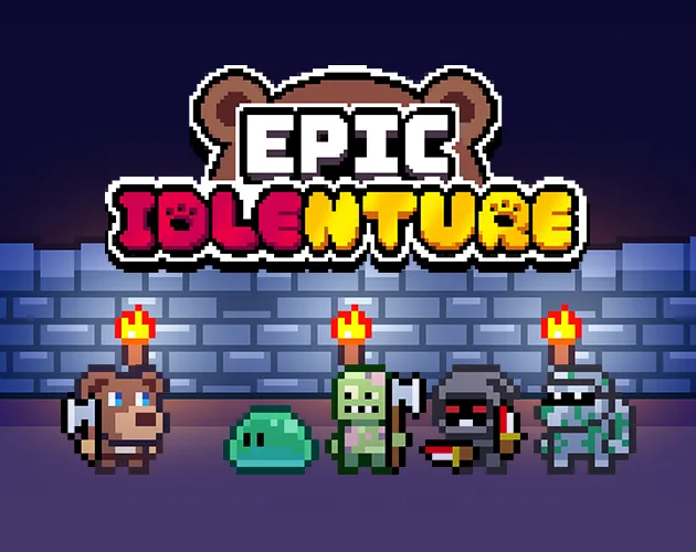 Official pixel art cover for the dungeon crawler Epic Idlenture