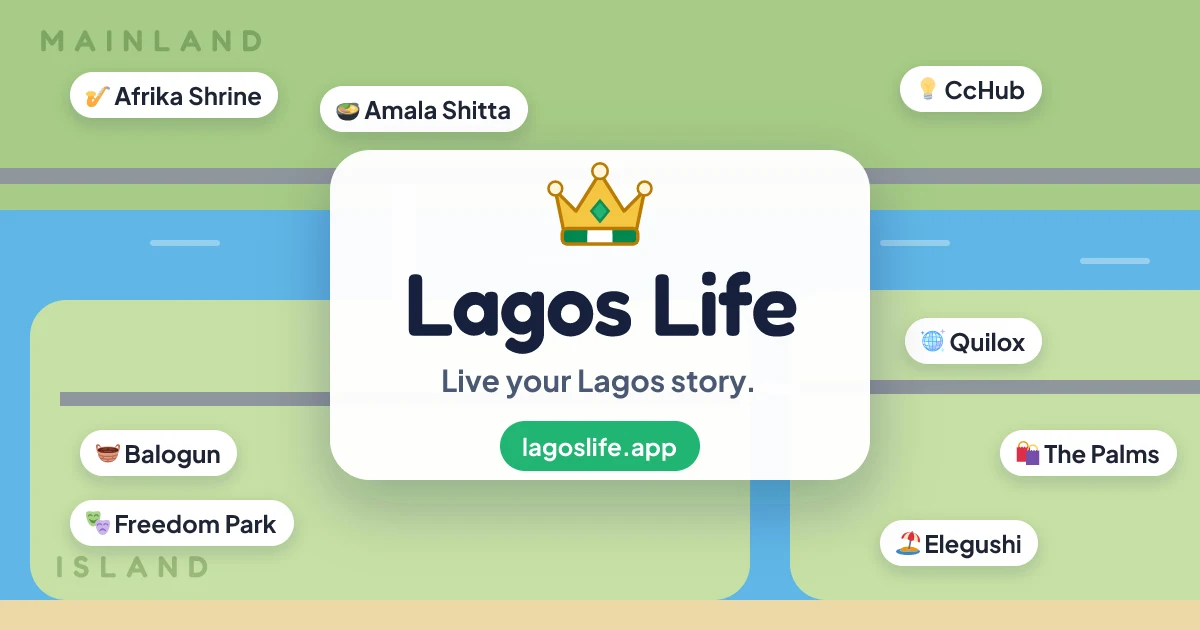 Lagos Life official cover with the game title over a stylized Lagos map