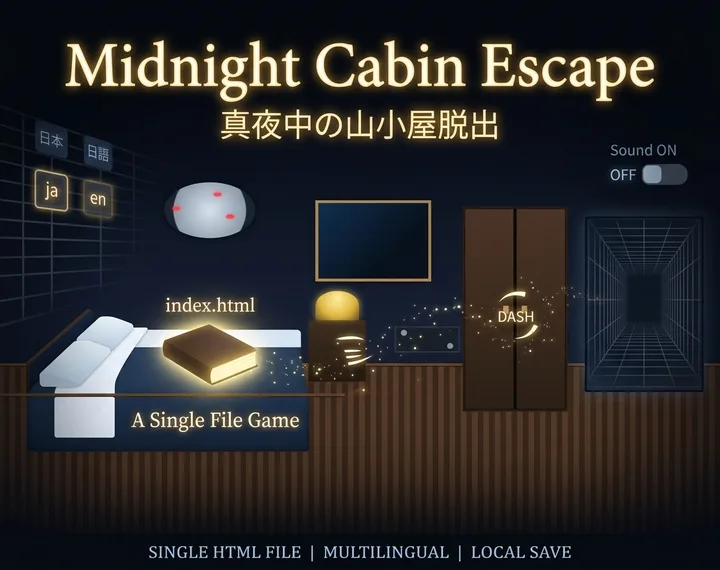 Official cover for Midnight Cabin Escape.