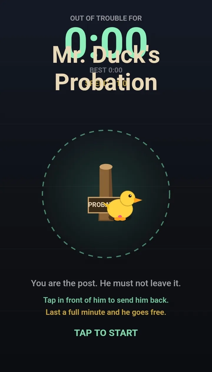 Official cover for Mr. Duck's Probation.