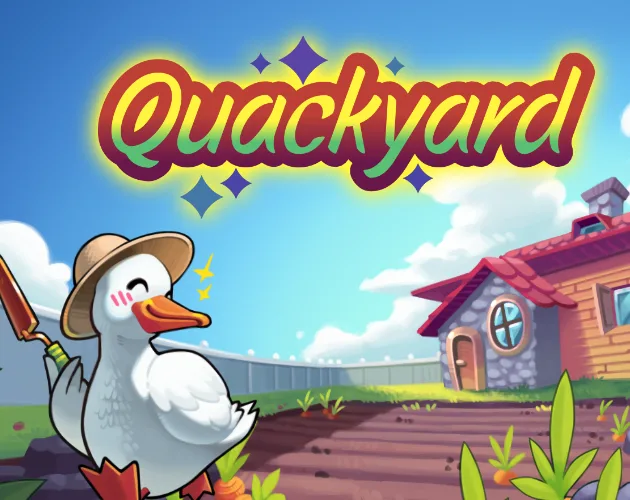 Official Quackyard cover showing a duck, a backyard and the colorful game logo.