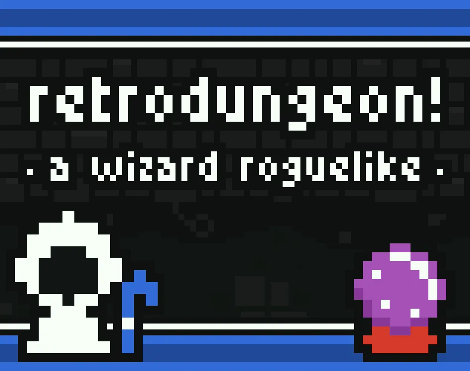 Official pixel art cover for the wizard roguelike Retrodungeon